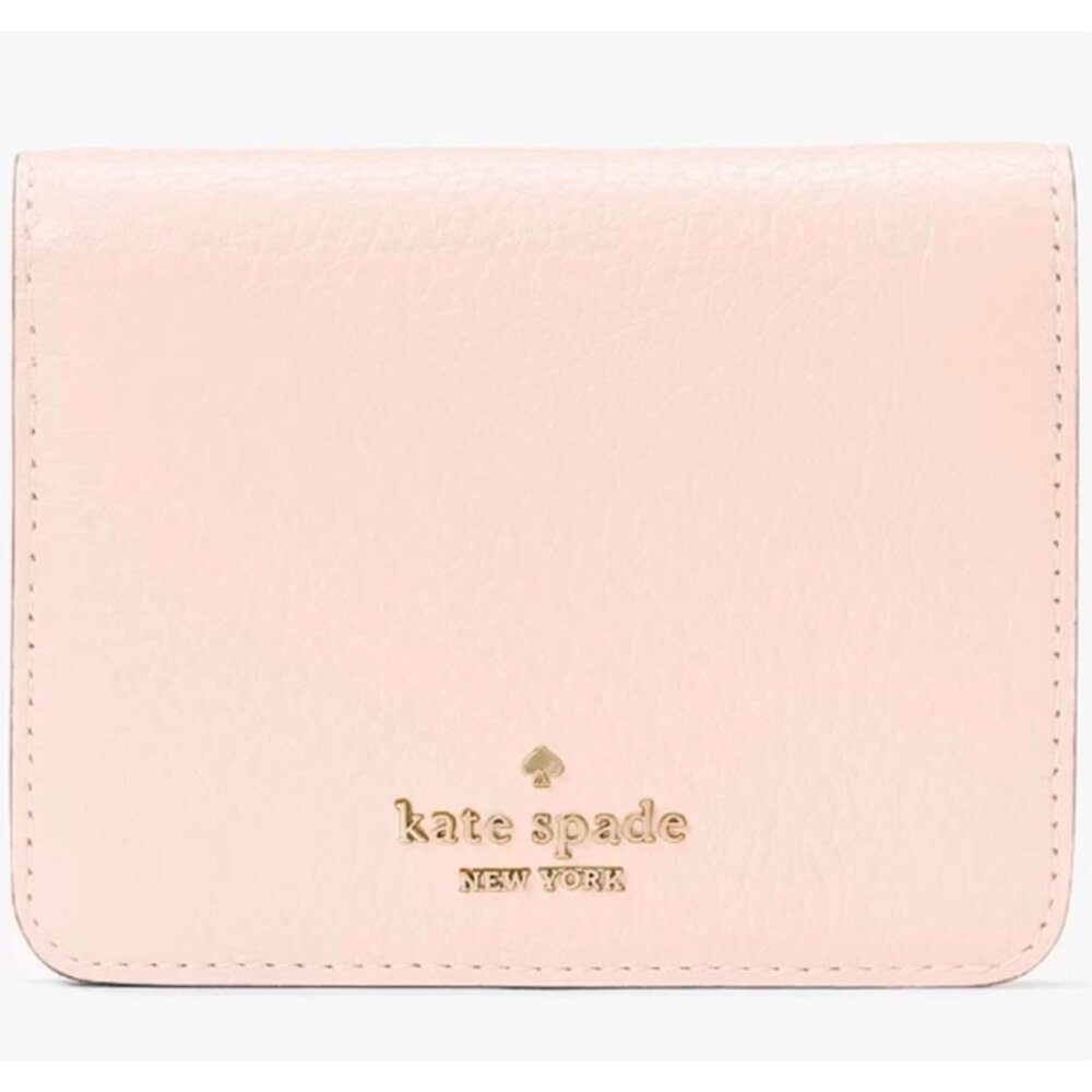 G Kate Spade Lena Small Bifold Wallet Pastel Pink Pebbled Leather KH788 NWT $179
